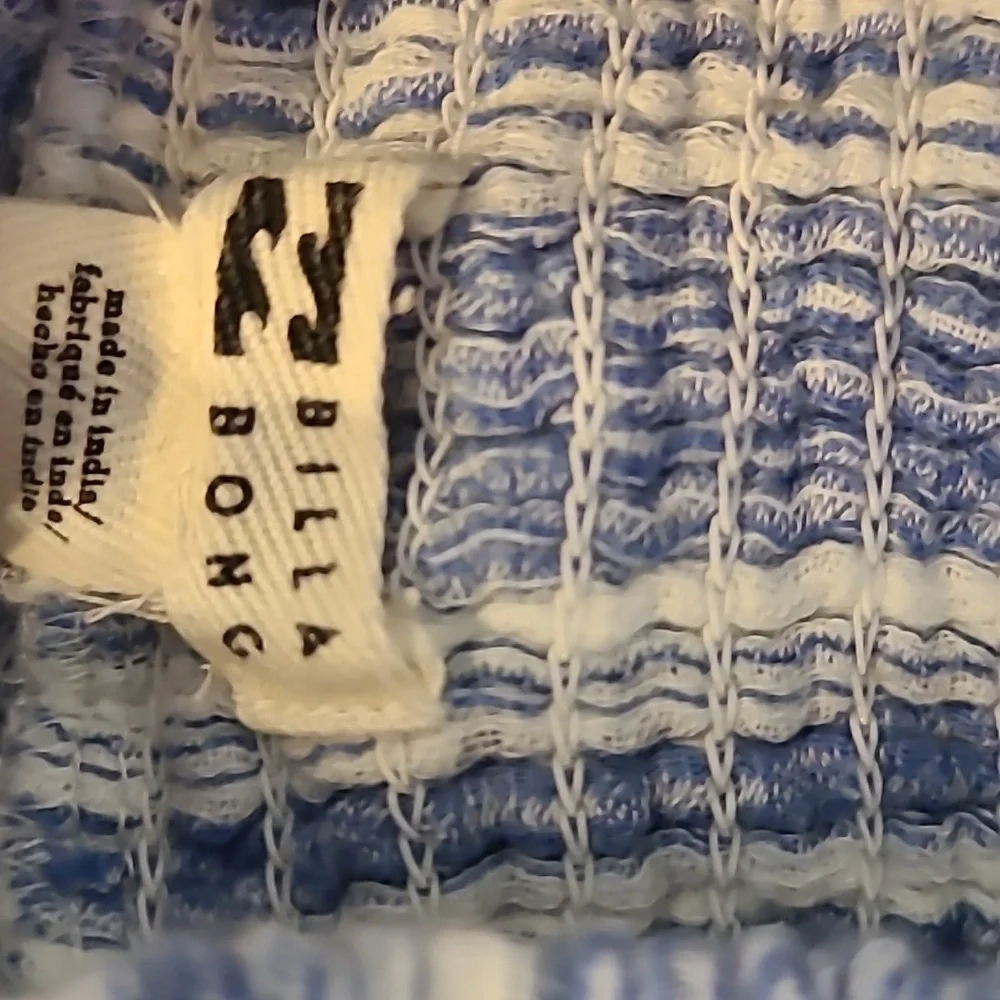 Billabong Blue and White Striped Wide Leg Pants - Picture 3 of 7